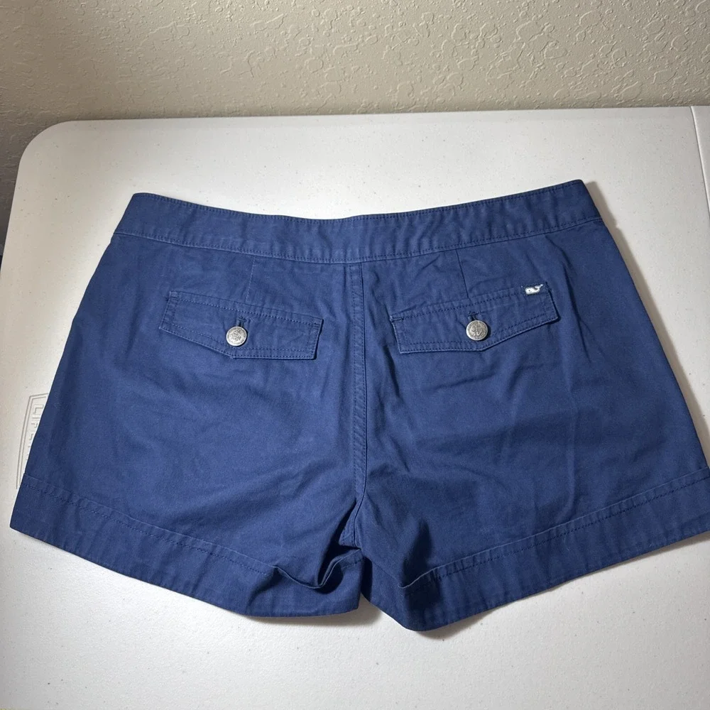 Vineyard Vines Sailor Shorts Women Navy Blue Anchor Button Nautical Size 2 - Picture 2 of 10